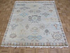 5'9 x 6'1 Square Hand Knotted Gray Modern Oushak Oriental Rug G15257