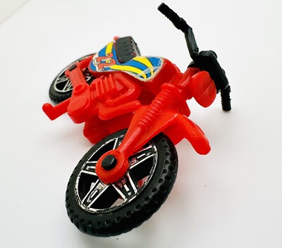 Vintage 1980s 90s Unbranded Red 22 Motorcycle 3” Kids Toy