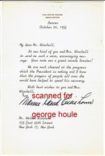 MAMIE EISENHOWER - LETTER - SIGNED - WALTER WINCHELL - IKE'S  HEART ATTACK 