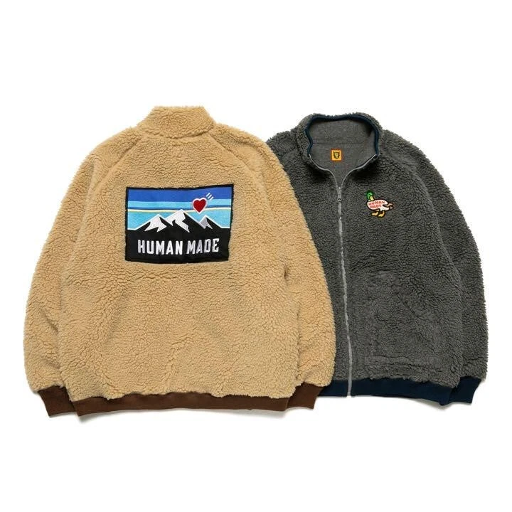 Human Made zip-up fleece jacket gray men's size L brand new unused