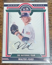 WALTER FORD Mariners 2022 Panini Stars & Stripes USA 18US-WF Auto SP #/125