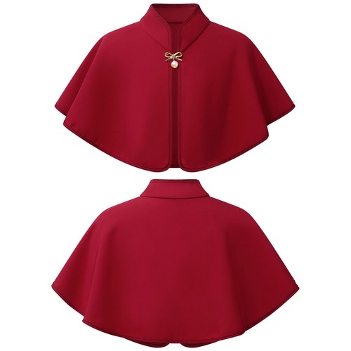 Girls Stand Collar Bolero Shrug Open Front Shawl Wraps Wedding Party Flower Cape - Picture 33 of 44