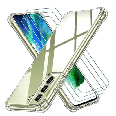 Für Samsung S26 S25 S24 S22 S23 Plus S20FE Klare Hülle + Glas Displayschutzfolie