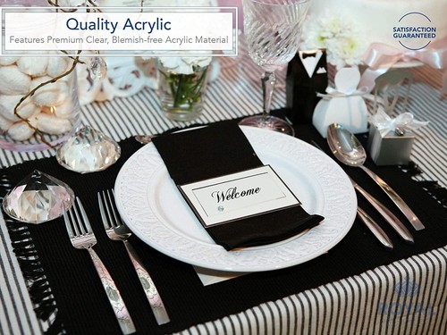 BLANK CLEAR ACRYLIC WEDDING NAME PLACE CARDS - PACK OF 10 - Picture 2 of 6