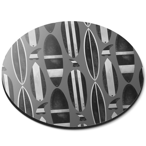 Round Mouse Mat (bw) - Blue Surfboard Pattern Beach Sea #35491 - 第 1/8 張圖片