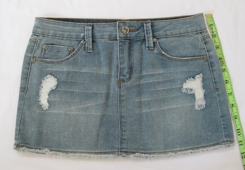 NEW Girls Juniors SCISSOR Denim Jean Skirt Distressed Tractor Tillys Size 14 - Picture 5 of 8