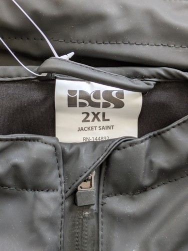 iXS Waterproof Motorcycle Rain Wear Jacket SAINT Mens 2XL Black X79303-003 - Picture 6 of 23