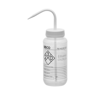 Ethanol Wash Bottle, 500ml - Wide Mouth, Pre-Labeled - LDPE - Eisco Labs