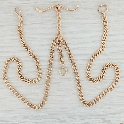Curb Link Double Albert Watch Fob Chain 