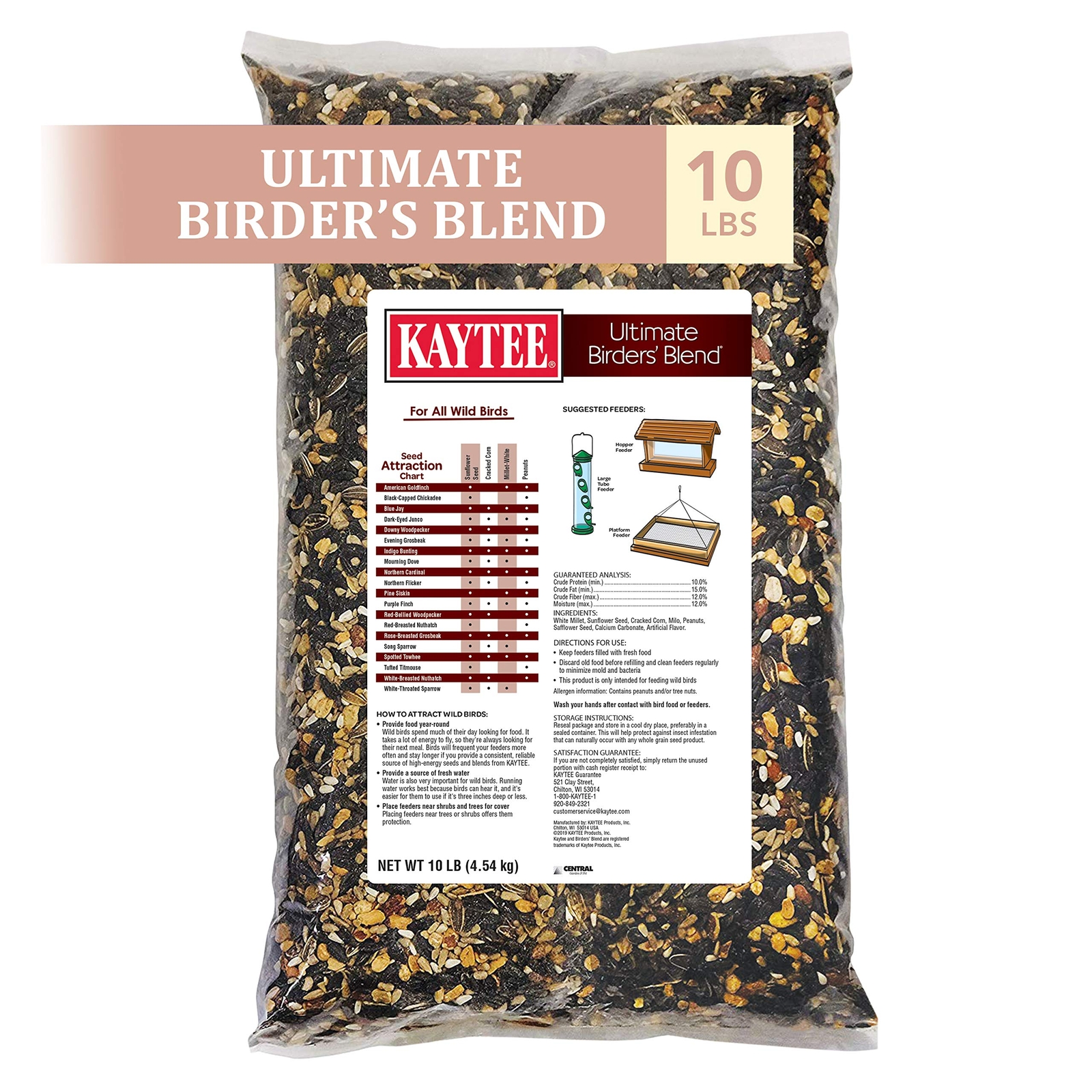 Kaytee Wild Bird Ultimate Birder's Blend Food Seed For Grosbeaks Cardinals Nu...