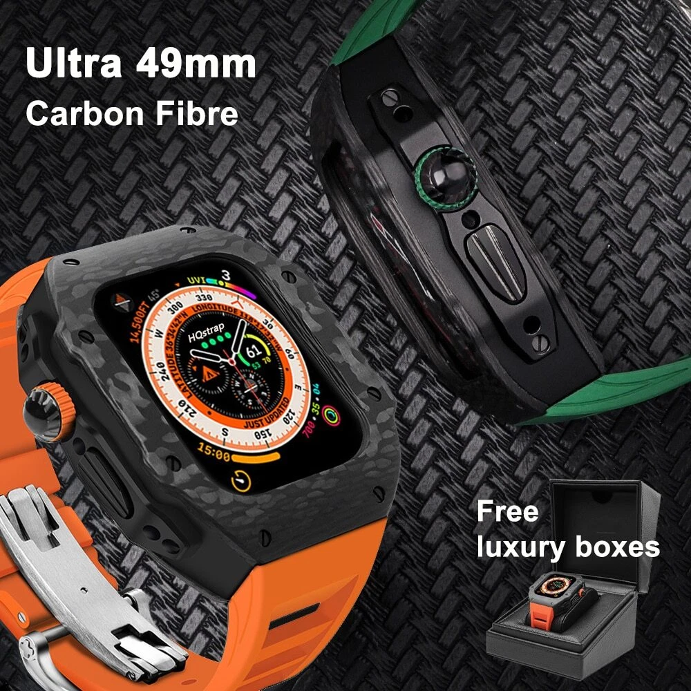 Genuine Carbon Fiber Mod Kit Case for Apple Watch Ultra 49mm