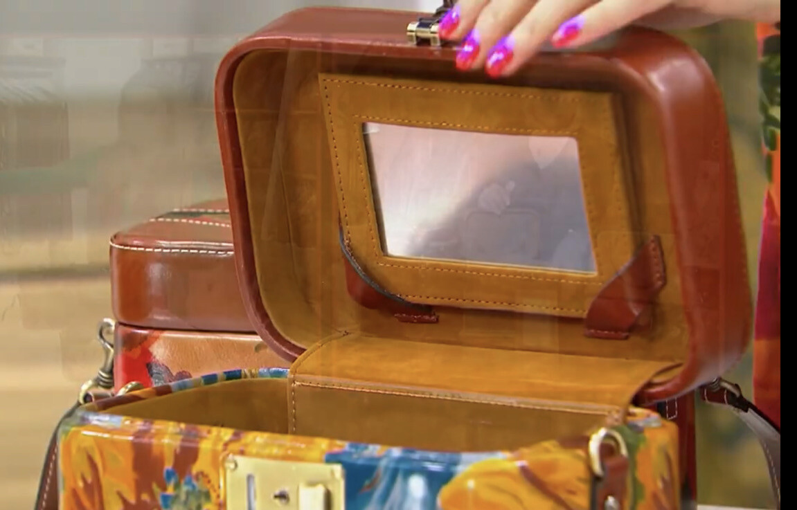 Patricia Nash Brescia Leather Mini Train Case Italian Folklore