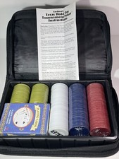 Texas Hold’Em Poker Set Cardinal Tournament Card Deck With Chips Zip Case 1999