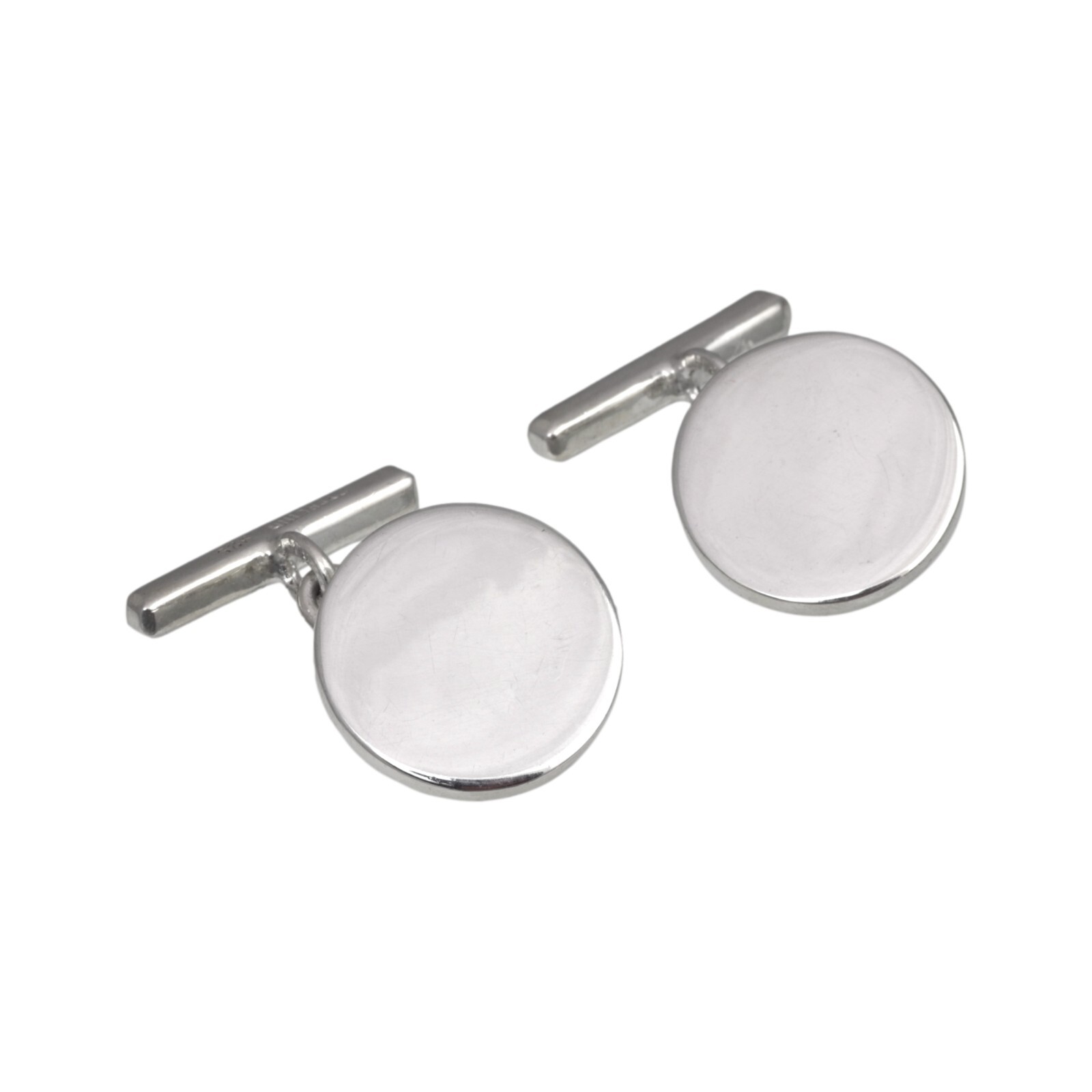 Pair Hallmarked Silver Cufflinks CIRCULAR Shape 1… - image 1
