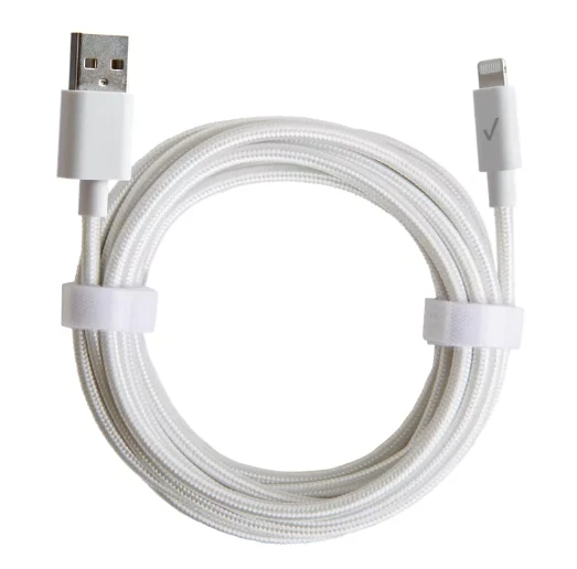 Verizon MFi-Certified Lightning To USB-A 10 Foot Braided Cable (CAB10LTOABWHT-A) - Image 3 of 3
