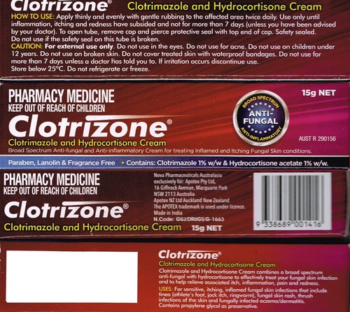 Two Units Clotrizone antifungal cream 2 X 15 gram Hydrozole Generic - Picture 3 of 3