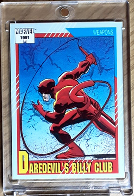 1991 MARVEL CARD 129 DAREDEVIL'S BILLY CLUB.