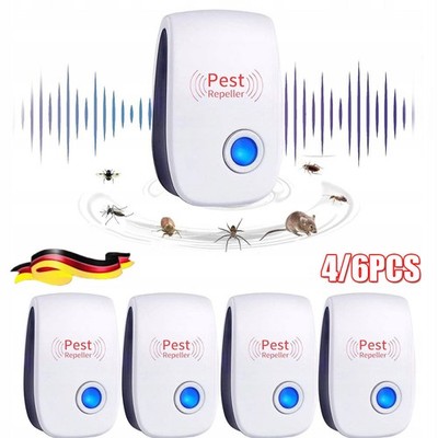 4 Stk Electronic Ultrasonic Pest Reject Mosquito Cockroach Mouse Killer Repeller