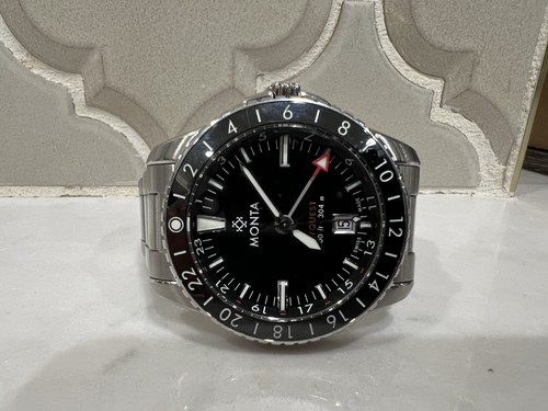Monta Skyquest Black Dial Automatic Aluminum Bezel Stainless Steel Men's Watch