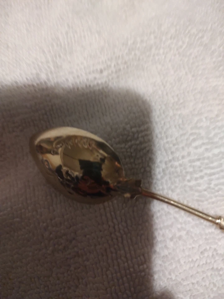 GRAN CUCHARA FIGURATIVA ANTIGUA GORHAM PLATA ESTERLINA CON LAVADO DE ORO ¡sin monograma!! Foto 4 de 4