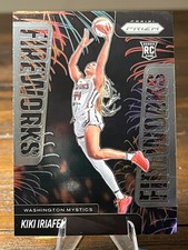 2025 Panini WNBA Prizm #13 Kiki Iriafen Fireworks [RC] Washington Mystics