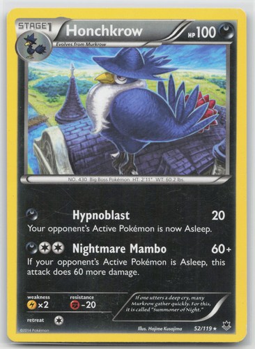 XY - Phantom Forces Honchkrow 52/119 Rare Pokemon HP