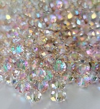 Crystal Glass Beads 500pcs 6mm Round Silver Champagne For Jewelry Making