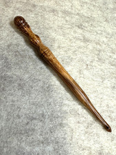 Hand carved beautiful Marble WOOD YARN CROCHET HOOK size H