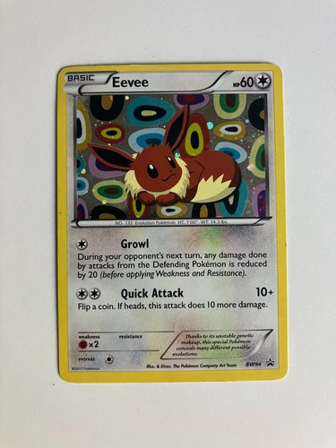 2013 Pokémon Black & White Eevee Holo Black Star Promo BW94