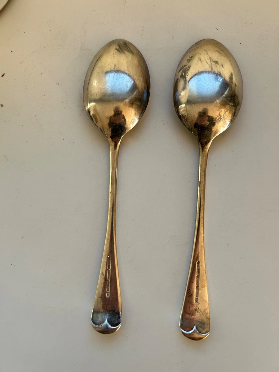 Pair Silver Plate Dessert Spoons Harrison Bros & Howson Sheffield A1 Quality