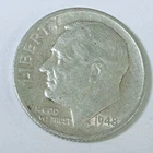 1948 S Roosevelt Dime 90% Silver 10c US Coin Very Fine Details #9691