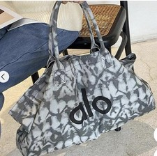 Alo Yoga Iconic Shopper Tote Grey Tie Dye Oversized Large Gym Bag OS