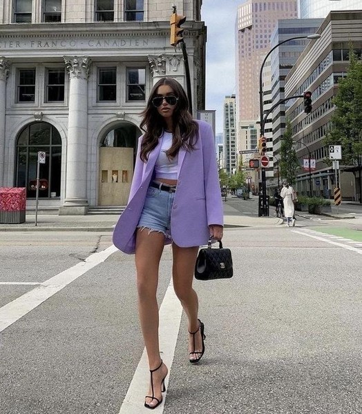 Damen Escada Blazer Flieder Angora 36