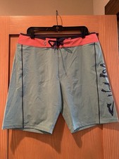 Salt Life Men  s SLX-QD Salmon/Navy/Light TealSwim Trunks Boardshorts NWT 34
