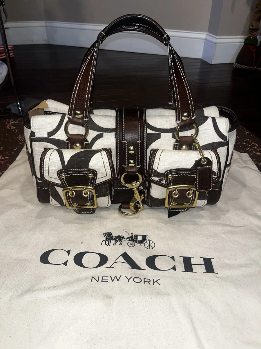 バッグ Coach Pocket Flap Legacy Satchel handbag Vintage Coach 11128 Brown Leather Legacy Leigh Pocket Flap Satchel