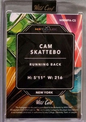 2025 Wild Card Metallix Cam Skattebo Megafractal Case Hit Auto 1/1