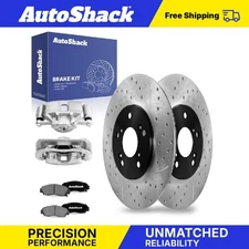 Front Drilled Slotted Brake Rotors Ceramic Pads Calipers for Honda Accord