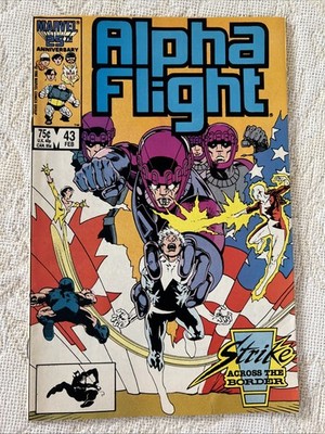 Alpha Flight #43, Feb. 1987, ~NM+(~9.6), Sentinels! Never opened! Check Photos!