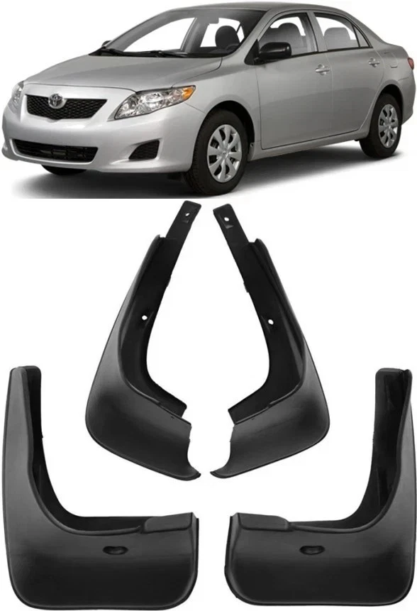 Juego Completo De Guardabarros (Salpicaderas) Delanteros Y Traseros Para Toyota Corolla 2009-2013 - Negro