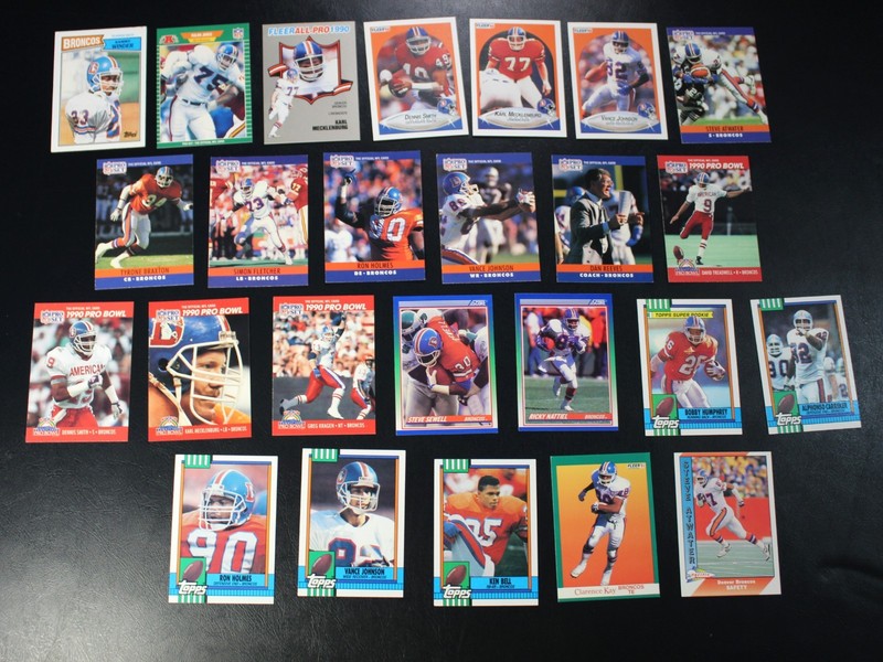Broncos football cards team lot