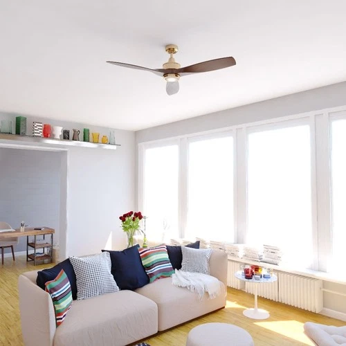 Curtiss 1-Light Ceiling Fan in Mid-Century Modern Style 16.25 Inches Tall and 52 - Picture 7 of 11