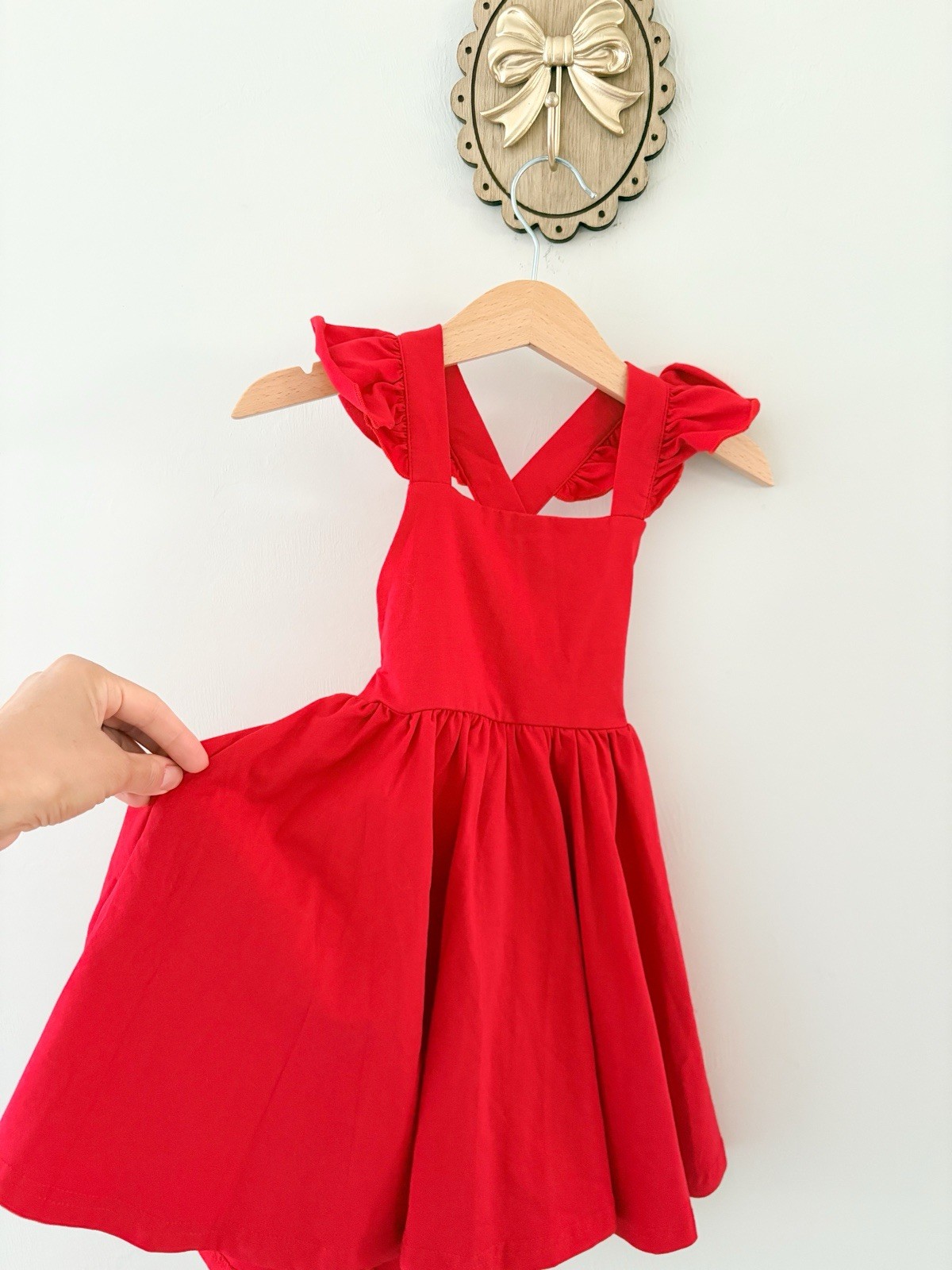 Vestido Ollie Jay Rosita 2t Rojo Brillante Espalda Cruzada