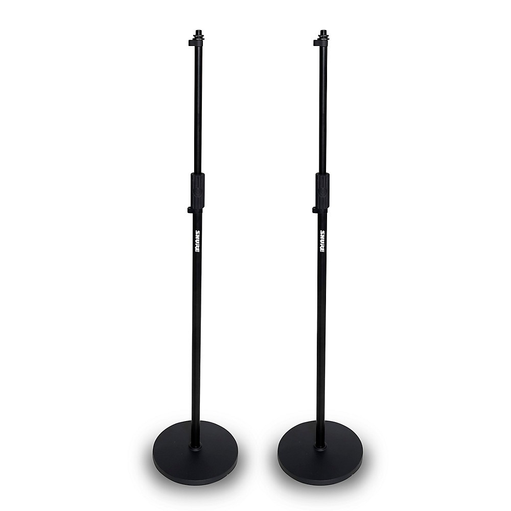 Shure Round 10 Base Mic Stand wHeight-Adjustable Twist Clutch 2-Pack 22390₽