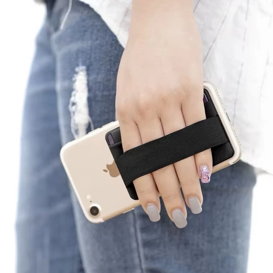 Mobile Cell Phone Credit Card Holder Pocket Wallet Pouch with Hand Strap - Image 2 of 4