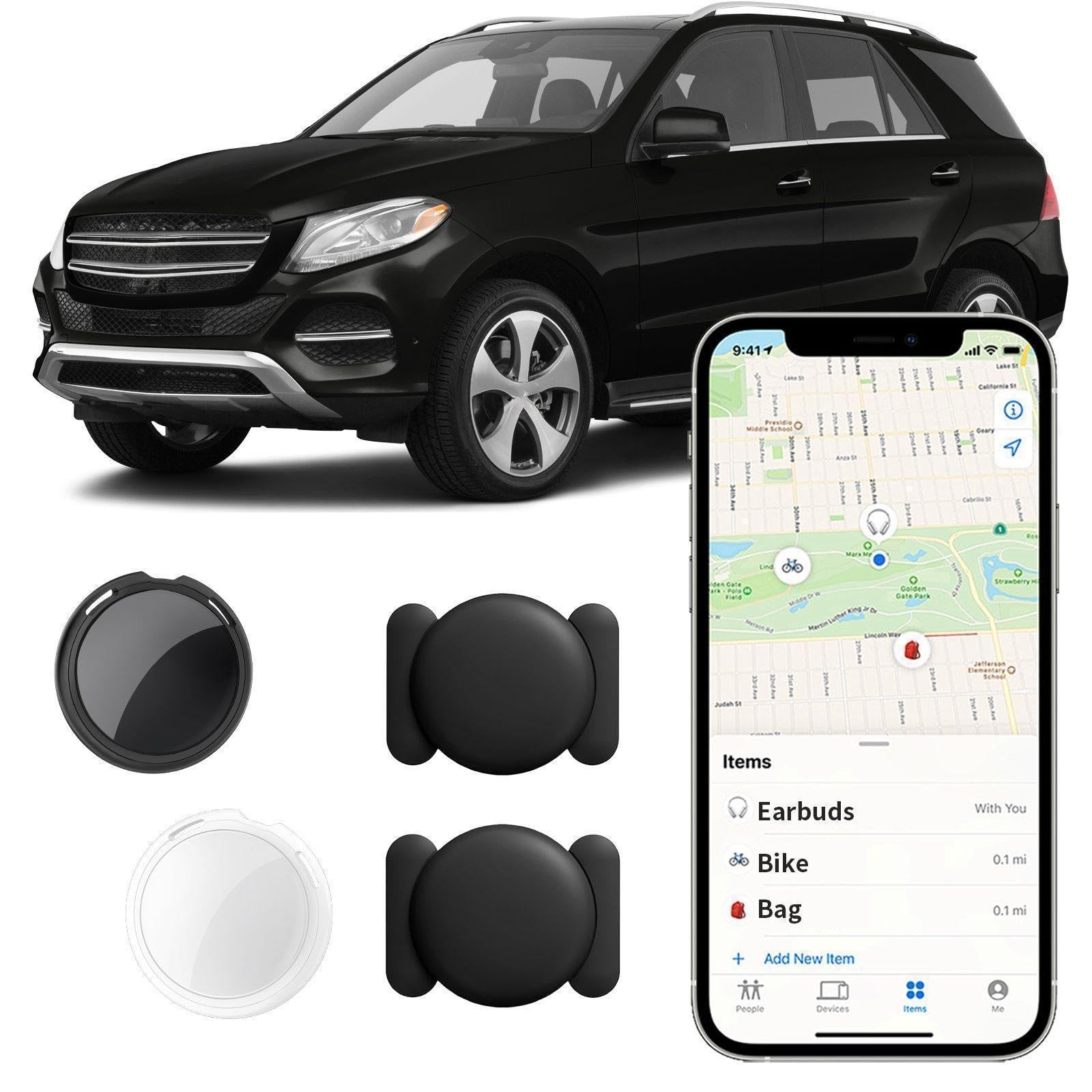 2 Pack GPS Tracker for Vehicles No Subscription iOS Find My Compatible-image