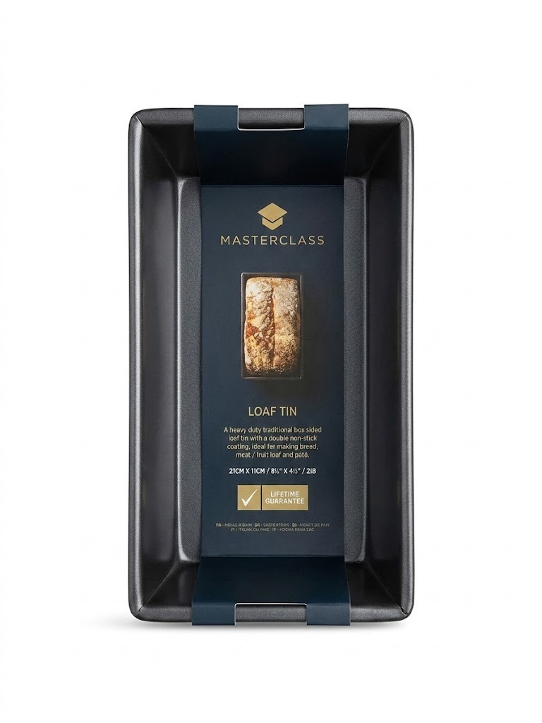 MasterClass 2lb Loaf Tin Non Stick Carbon Steel Bread Pan 21 x 11cm Grey New