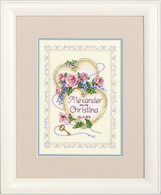 Dimensions Mini Counted Cross Stitch Wedding Record United Hearts