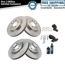 Front & Rear Premium Posi Ceramic Disc Brake Pad & Rotor Kit w/Chemicals