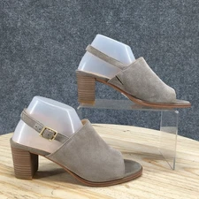 Clarks Sandals Womens 6 M Kaylin 60 Slingback Gray Leather Casual Block Heels
