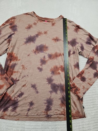 Lululemon Shirt Mens Medium Lab Wool Rusty Brown Tye Dye Long Sleeve - Picture 2 of 7